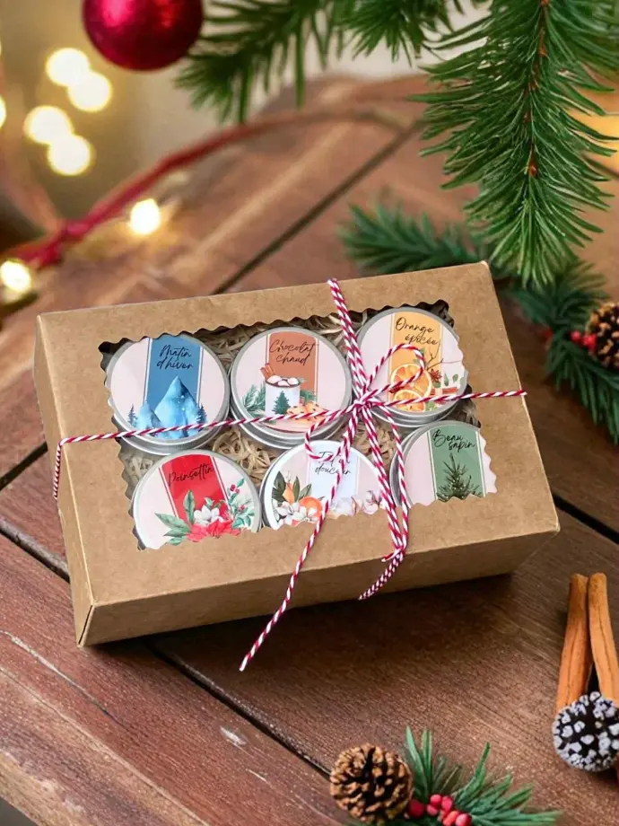Coffret de noël - 6 bougies végétales parfumées