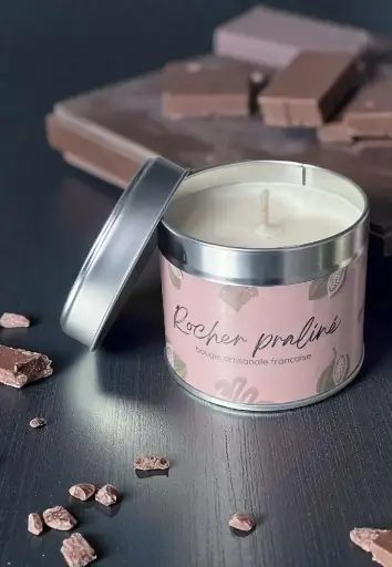 Rocher praliné l Bougie végétale 200g